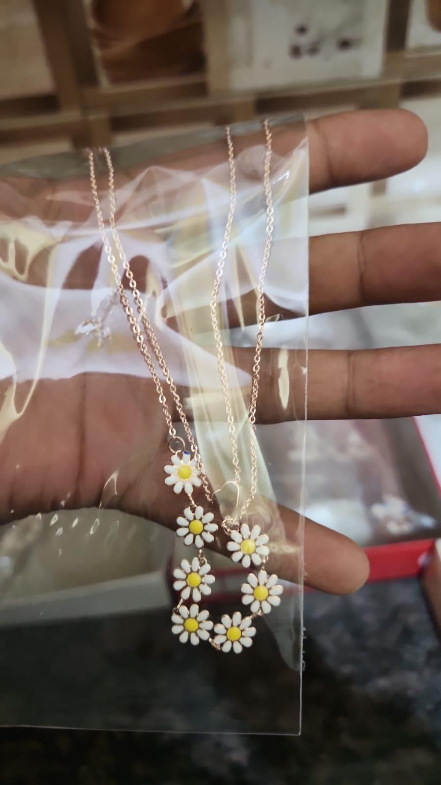 Golden Daisy Heart Necklace