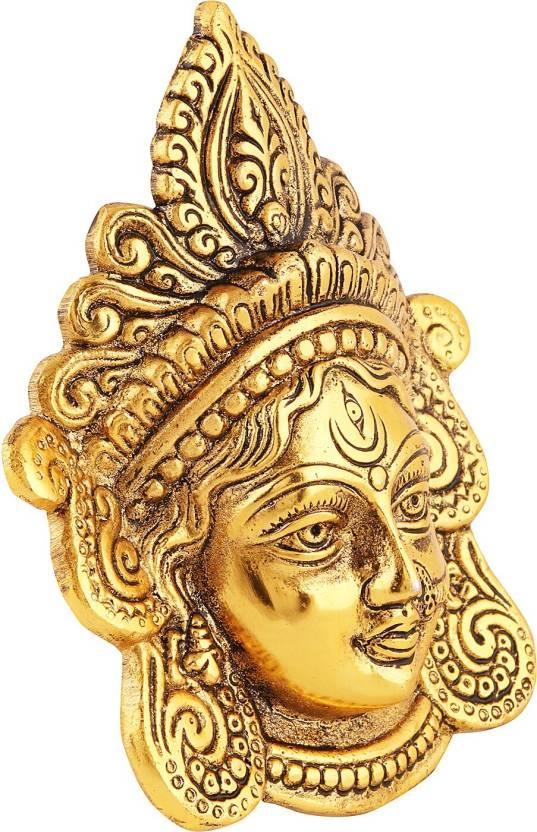 Ambika Durga Face Wall Hanging Metal Idol Showpiece – Gold Plated
