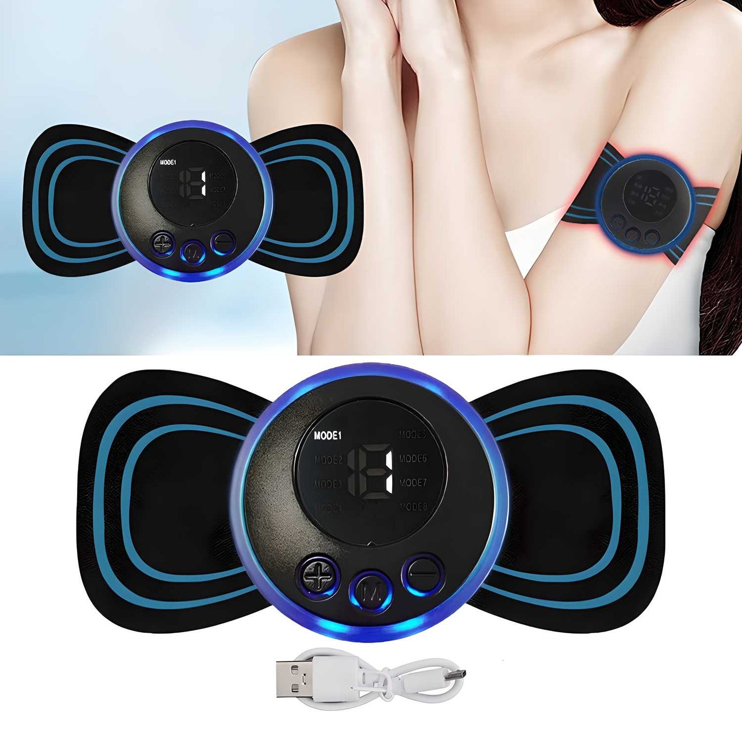 Mini Rechargeable Electric Massager with 8 Modes and 19 Strength Levels