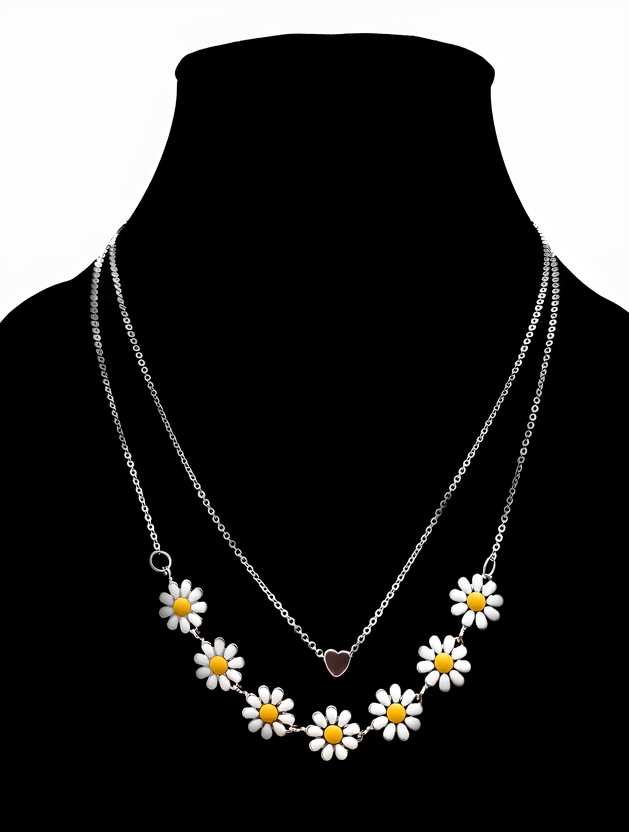 Golden Daisy Heart Necklace