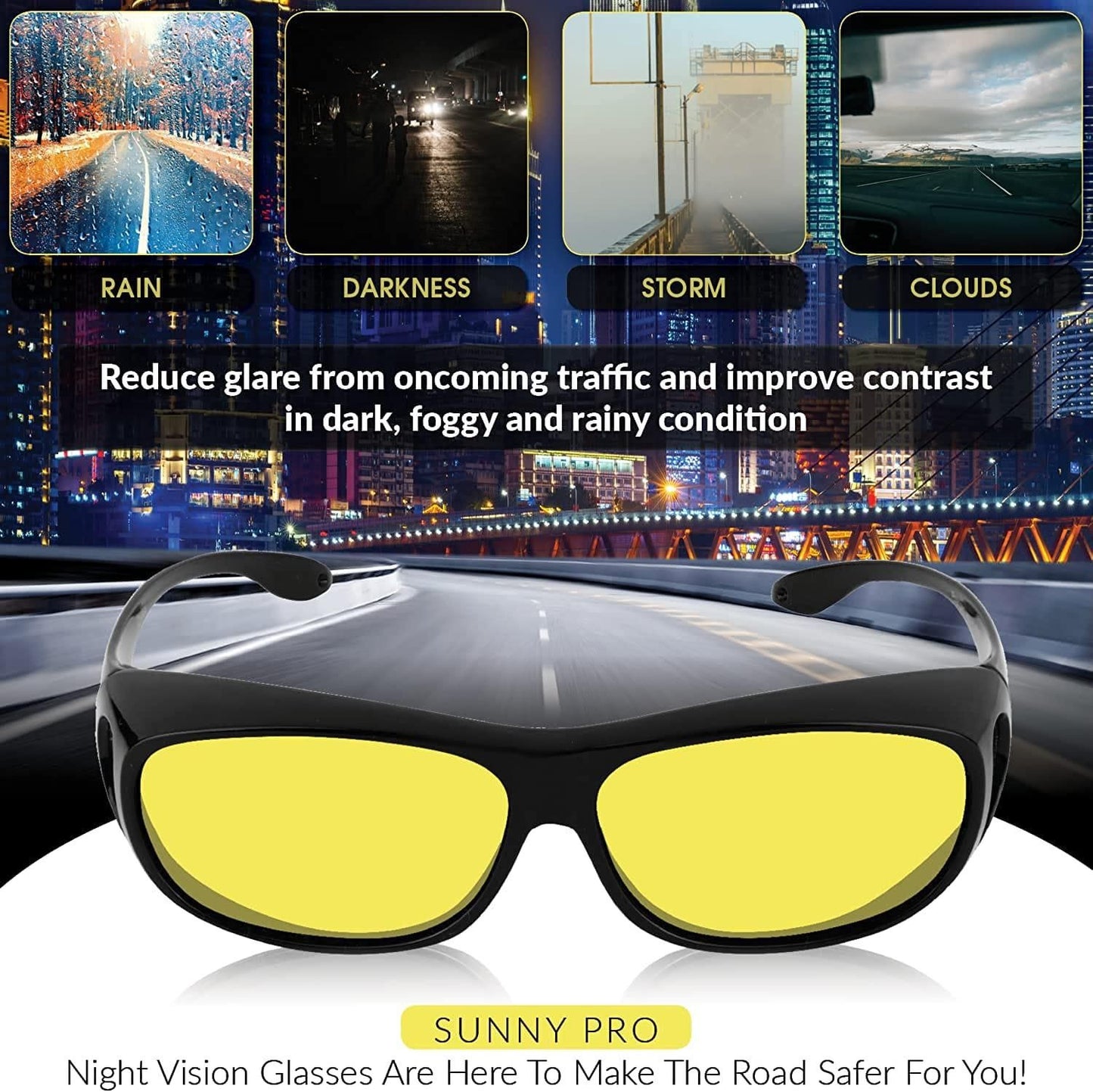 Fidato Day & Night HD Vision Goggles + Golden Digital Watch