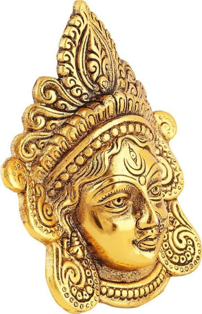 Ambika Durga Face Wall Hanging Metal Idol Showpiece – Gold Plated