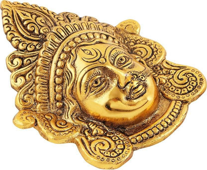 Ambika Durga Face Wall Hanging Metal Idol Showpiece – Gold Plated