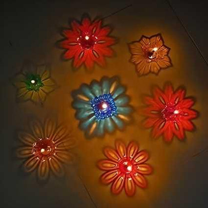 Floating Transparent Multi Shape Reflection Diya