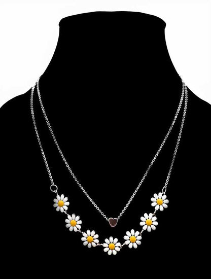 Golden Daisy Heart Necklace